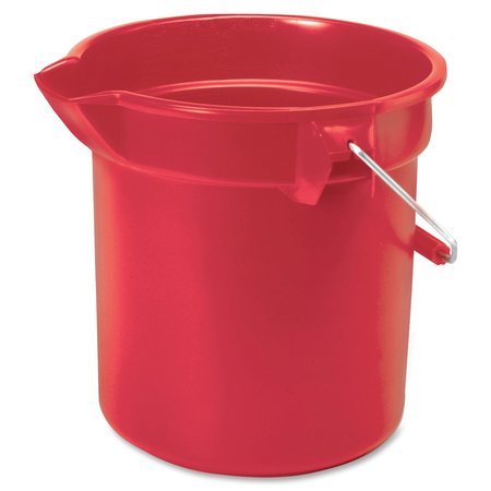 RUBBERMAID COMMERCIAL Brute 14-quart Round Bucket, 11.2" H, Red, Steel; High-density Polyethylene (HDPE); Plastic RCP261400RDCT